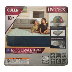 66164ss Intex Dura-beam Deluxe Comfort Pillow Rest Airbed With Internal Pump Queen