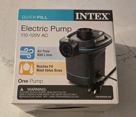66659ws Intex Air Pump 120v Quick Fill Ac Electric 3 Nozzles Black Brand New In Box