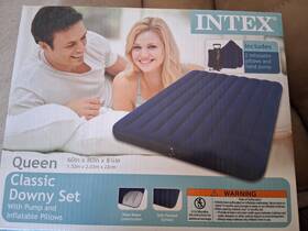 68765hd Intex Classic Downy Airbed Set With 2 Pillows And Double Quick Hand Pump Queen