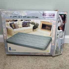 68781 Intex Vintage Air Bed 75x54x5 Inch Full Size #68781 Wave-beam Green 1997 Open Box