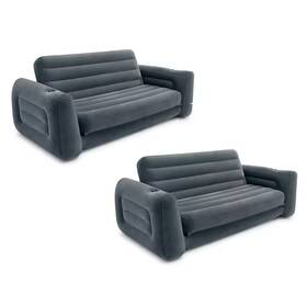 Intex 705353532306 Queen Inflatable Pull-out Sofa Bed Sleep Away Futon Couch Gray 2-pack