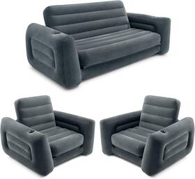 Intex 744759238221 Queen Sized Pull-out Sofa Bed And 2 Sleepers Portable Couch Guest Beds