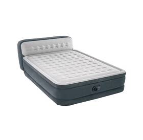 Mattress-0233 Intex Inflatable Air Mattress Built In Pump Queen Size Blow Up Overnight Guest Bed 18 Inch