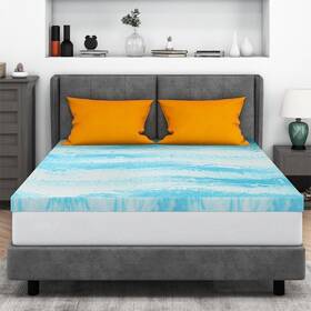 Njmf-3q Iululu Mattress Topper Queen 3 Inch Gel Memory Foam Bed For Size