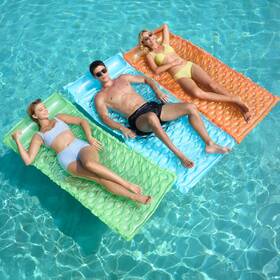 Joyin Inc. 40815 Sloosh 3 Pack Inflatable Pool Mat 64x32 Inch Float Lounge With Headrest For