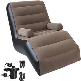 Kaermu 313040320329 Inflatable Deck Chair With Air Pump Foldable Lounge For Bedroom And