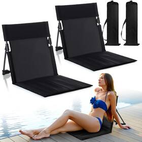 Lon-karenhi-1854 Karenhi 2 Pcs Foldable Pool Chairs Portable Poolside Seat For Edge Of Black