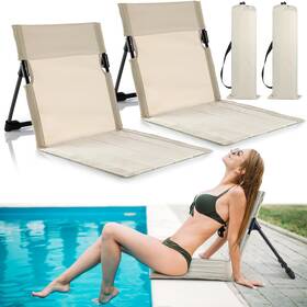 Lon1800-karenhi-jioigfer Karenhi 2 Pcs Foldable Poolside 15.55 X 15.35 26.77 Inches Light Beige