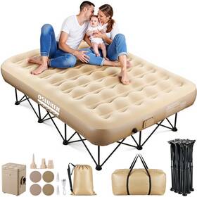 Pib-8060bp Keoslpy Upgraded Queen Inflatable Air Mattress With Frame Self-inflating Mattres