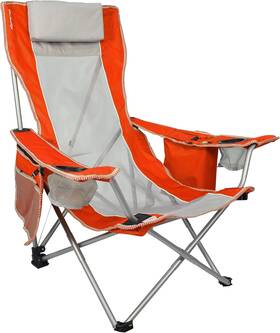 Kijaro 883698540795 Beach Sling Chair With Cooler Pocket - Various Fun Fiji Sunset Orange