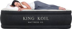 King Koil 817442020219 Luxury Plush Pillow Top Queen Size Air Mattress With Built-in High-speed Pump
