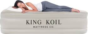 King Koil 817442020370 Luxury Air Mattress 16in Full Size Beige With Built-in Pump For Home Camping
