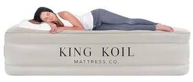 King Koil 817442020394 Luxury Air Mattress 20in Full Size Beige With Built-in Pump For Home Camping