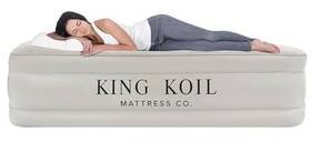 King Koil 817442020783 Plush Pillow Top Twin Air Mattress With Built-in High-speed Pump For Camping