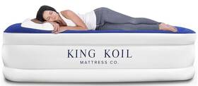 King Koil 817442021001 Luxury Twin Air Mattress With Built-in High Speed Pump For Camping Home And Gu