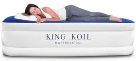 King Koil 817442021025 Pillow Top Plush Queen Air Mattress With Built-in High-speed Pump Best For Ho