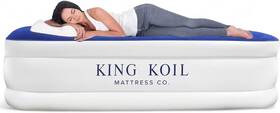 King Koil 817442021070 Luxurious Plush Top Size Built-in Pump Air Mattress For Home And Camping