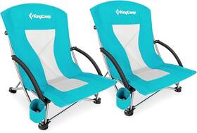 Cyan-usvc3 Kingcamp Kc1919 Low Beach Chair 2 Pack Folding Portable Cyan-low Back-2 Cyan-usvc3 Kingcamp Kc1919 Low Beach Chair 2 Pack Folding Portable Cyan-low Back-2