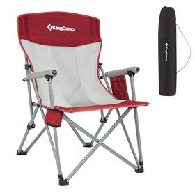 Kc2207 Kingcamp Camping Chair For Adults With Arm Rest And Cup Oversize Red&gray