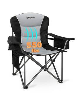 Kingcamp Kc2538 Oversized Camping Chair With Adjustable Large 1 Pack-black/grey