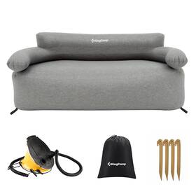 Ke8249 Kingcamp Double Grey Inflatable Sofa Eco Friendly Quick Inflate Outdoor Comfort