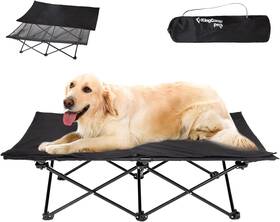 Kkc2404 Kingcamp Black-usvc Elevated Raised Bed For Large Dogs Outdoor Indoor Portable Cooling