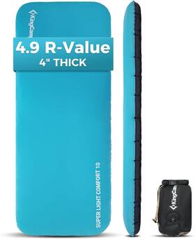 Km2001km1901 Kingcamp Air And Foam Sleeping Pad For Camping Single 4 Blue/black