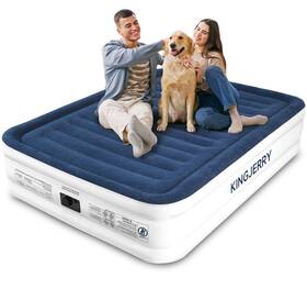 Kingjerry 198715285437 Queen Air Mattress With Built-in Pump 18 Inch Raised Comfort Inflatable