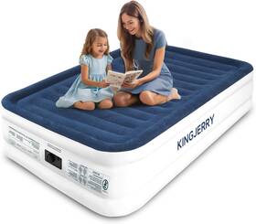 Kj01-f18-wh-u1-01 Kingjerry Queen Air Mattress Built-in Pump 18 Inch Raised Inflatable Upgraded