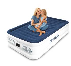 Kj01-txl18-wh Kingjerry Twin Xl Air Mattress With Built-in Pump 18 Inch Raised Comfort Inflatable Mattre