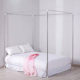 Kingkara 755205598691 Canopy Bed Frames Post Queen Full Size Stainless Steel Netting Fra