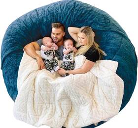 B0c1x8t5mg Kisoy 5ft Giant Fur Bean Bag Chair Cover Ultra Soft 5 Ft Dark Blue Only
