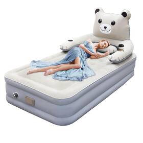 Kispoy 722898061467 Air Mattress With Built In Pump Headboard Blow Up Inflatable A