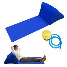 Kkonhii 235482504094 Inflatable Beach Mat Lounge Chair Portable Reclining Lounger Blue Kkonhii 235482504094 Inflatable Beach Mat Lounge Chair Portable Reclining Lounger Blue