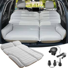 Kmz-a6-beige Kmz Suv Air Mattress Double Sided Thickened Flocking Car Bed Portable Inflatabl