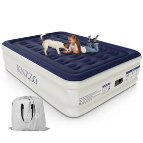 Knzzo 717504133706 Air Mattress Full With Built-in Pump Blow Up Soft Flocked Top