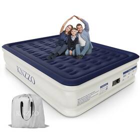 Knzzo 717504133751 Air Mattress Queen With Built-in Pump Blow Up Soft Flocked Top