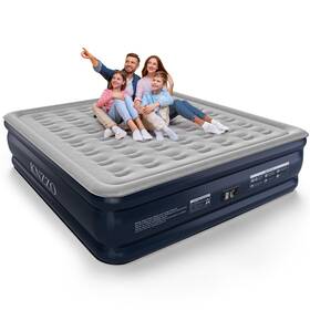 Kz-blue-k-7618 Knzzo King Air Mattress With Built-in Pump 18 Inch Top Inflatable Waterp