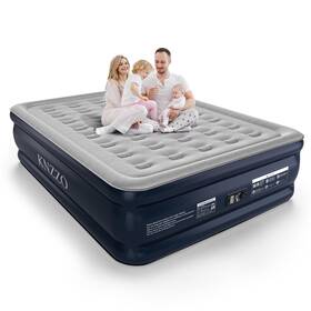 Kz-blue-q-6018 Knzzo Queen Air Mattress With Built-in Pump 18 Top Inflatable