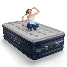Kz-blue-t-3918 Knzzo Twin Air Mattress With Built-in Pump 18 Inch Top Inflatable Waterp