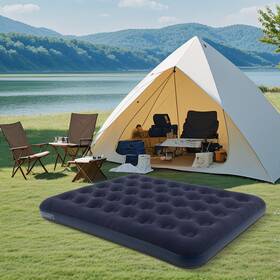 Emttsp10009 Koreyosh Full Size Camping Inflatable Air Mattress Flocked Airbed For Sleeping