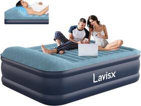 Ht-696 Lavisx Queen Air Mattress 20 Inch Top Pillow With Built In Pump 3 Mins Fast Inflation Auto