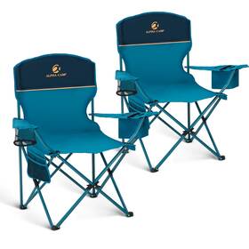3711 Lets Camp Camping Chair 2 Pack Folding 35.8 Inch L X 21 W 36.6 H Blue