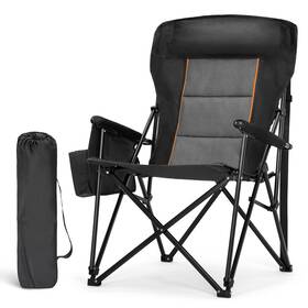 4970 Lets Camp Oversized Camping Chairs 29.52 Inch High Back Heavy Single Pack Black