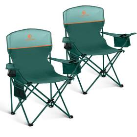 93318 Lets Camp Camping Chair 2 Pack Folding With 3-can Cooler Large Green