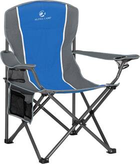 Lc-e01cc010100302-bugr-n Lets Camp Oversized Outdoor Folding Camping Chair Heavy 1 Pack Blue Grey