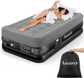Lewondr 711181148503 Twin Air Mattress With Built In Pump 18 Inch Deluxe Blow Up Adjust