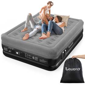 P723314187679 Lewondr Queen Air Mattress With Built In Pump 18 Inch Deluxe Blow Up