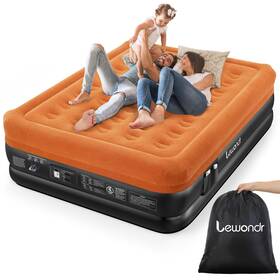 P723314246444 Lewondr Queen Air Mattress With Built In Pump 18 Inch Deluxe Blow Up Airbed Com
