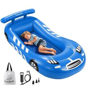 P745978754172 Lewondr Inflatable Kids Bed Racecar Toddler Air Mattress With Safety Bumpers Toddle